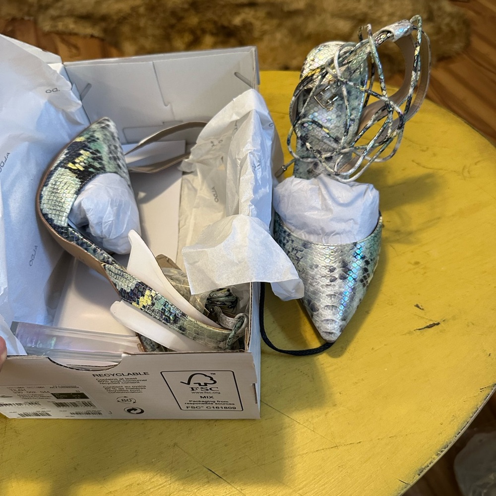 Aldo Snakeprint Tilah Lace-Up Heels